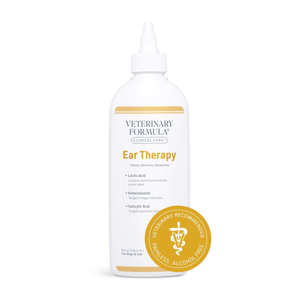 수의 공식 임상 치료 귀 치료, 8 온스. – 고양이와 개 귀 클리너 – 도움 Soothe Itchiness and Clean The Ear Canal of Debris and Buildup