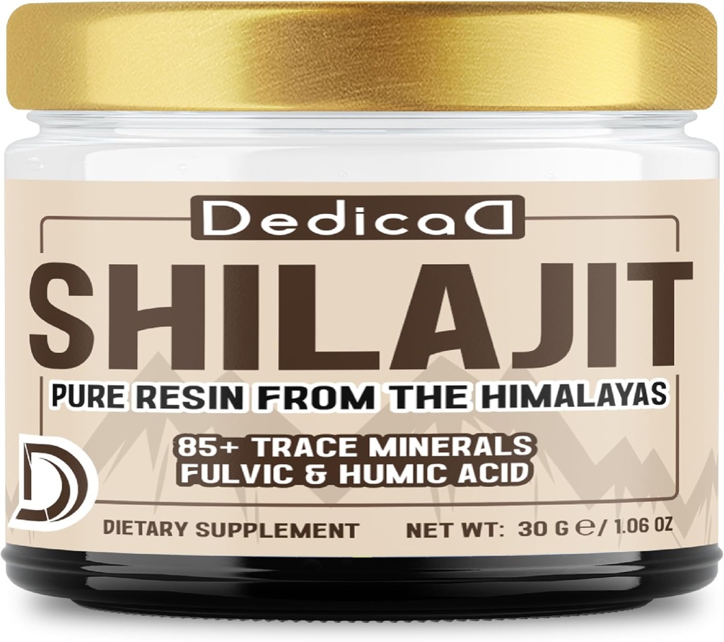 Shilajit Pure Himalayan Organic Resin 30grams - Shilajit Suppplement는 천연 Fulvic, Humic Acid 및 85 기타를 포함합니다 - 60 Body Balance, Heart, Immune Health에 대한 서빙