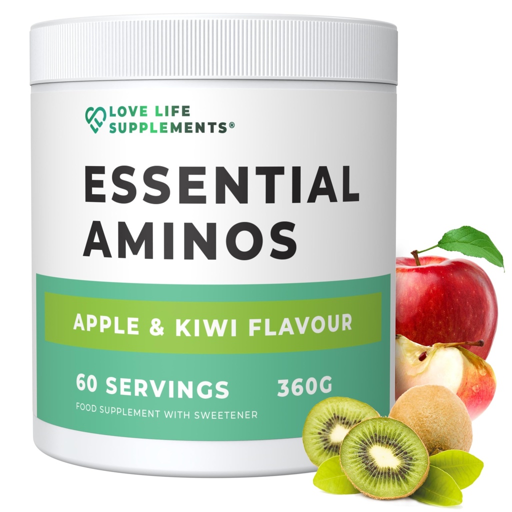 사랑 생활은 EAA 아미노산 분말, 봉사, Apple & Kiwi Flavour, 348g 당 Leucine의 BCAA의 그리고 2개 그램을 포함하여 모든 9개의 필수 아미노산을 보충합니다 - 60는 서빙 당 EAA의 (5g)를 서빙합니다