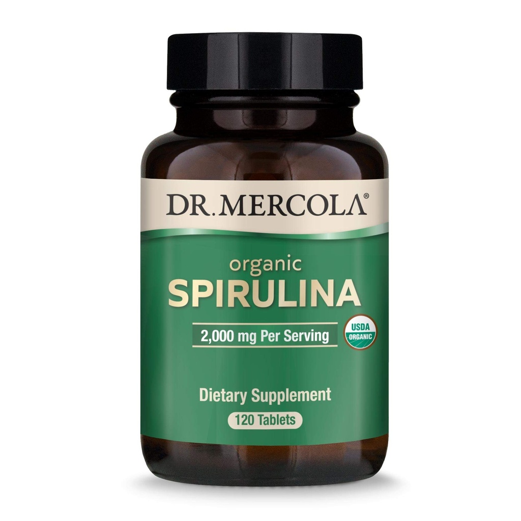 박사. Mercola 유기 Spirulina - 2,000 mg - USDA 유기 - 지원 정상 해독 & 면역 건강 - 전체적인 음식 Superfood - 비 GMO, 글루텐 자유로운 & 간 자유로운 - 120의 정제