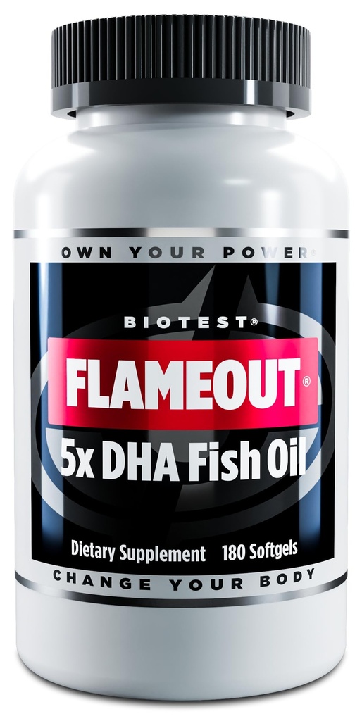 Biotest Flameout 5X DHA 물고기 기름, 60 서빙 - 4200mg Omega-3-180 Softgels