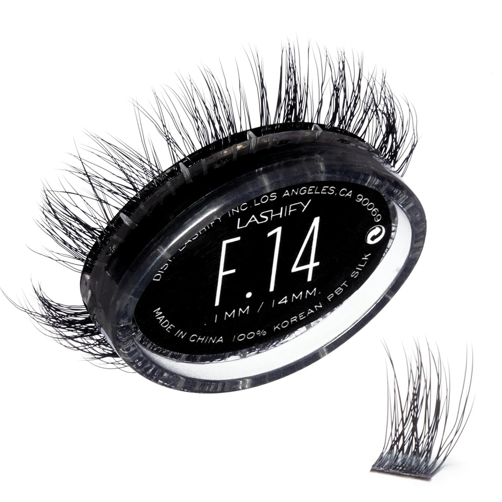 Lashify Fluffy 14mm Gossamer Eyelash Extensions Refill, Black, Easy DIY False Lashes to Add Fullness and Dimension