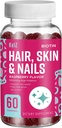 KelZ Biotin 머리, 피부 & 못 보충교재 Gummies, 라즈베리 맛, 60의 조사 (1의 포장)