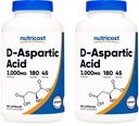 Nutricost D-Aspartic 산성 캡슐 (180 모자) (2 병)