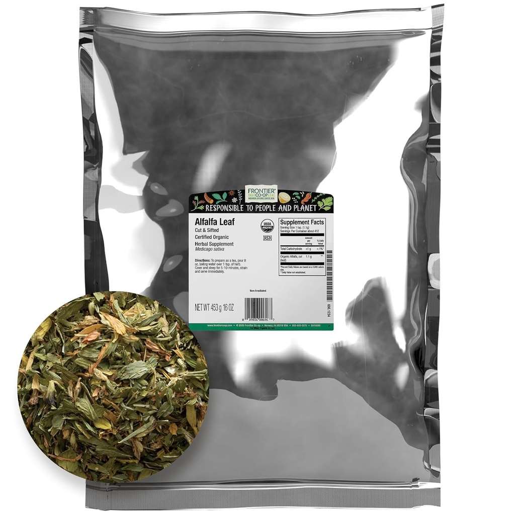 FRONTIER 유기 커트 Sifted Alfalfa 잎, 16 OZ