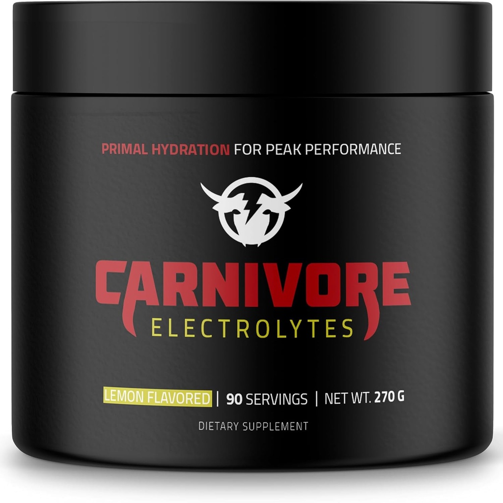 Carnivore Diet 용 프리미엄 하이드로 션 파우더 - 균형 잡힌 전자 지원, Zero Carb, Keto Friendly - Optimal Energy & Recovery - 90 서빙 (자연 레몬)