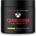 Carnivore Diet 용 프리미엄 하이드로 션 파우더 - 균형 잡힌 전자 지원, Zero Carb, Keto Friendly - Optimal Energy & Recovery - 90 서빙 (자연 레몬)