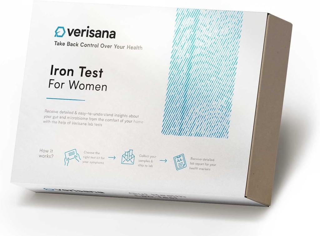 여성용 철 테스트 – 여러분의 Ferritin Value & Possible Iron Deficiency – CLIA-Certified Lab – Verisana에서 쉽고 편리하게 사용