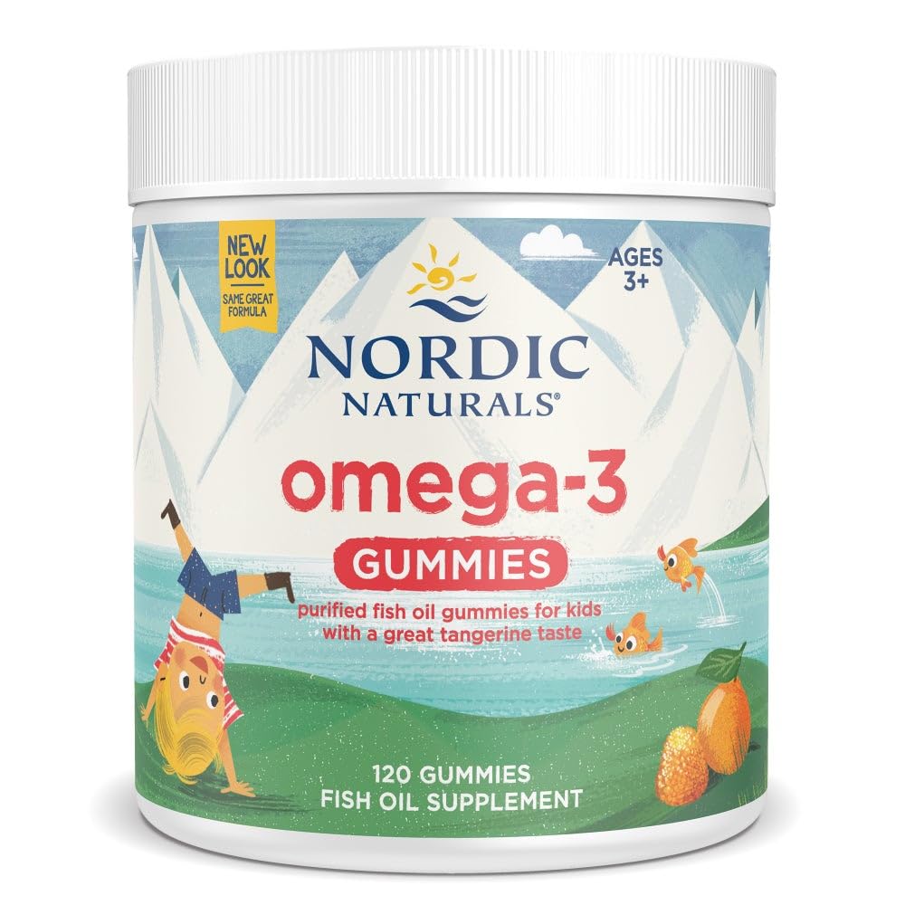 Nordic Naturals Nordic Omega-3 Gummies, Tangerine - 120 Gummies - 82 mg EPA 및 DHA - Non-GMO - 60 서빙