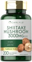 Carlyle Shiitake 버섯 추출물 | 3000mg | 200 캡슐 | 비 GMO, 글루텐 무료
