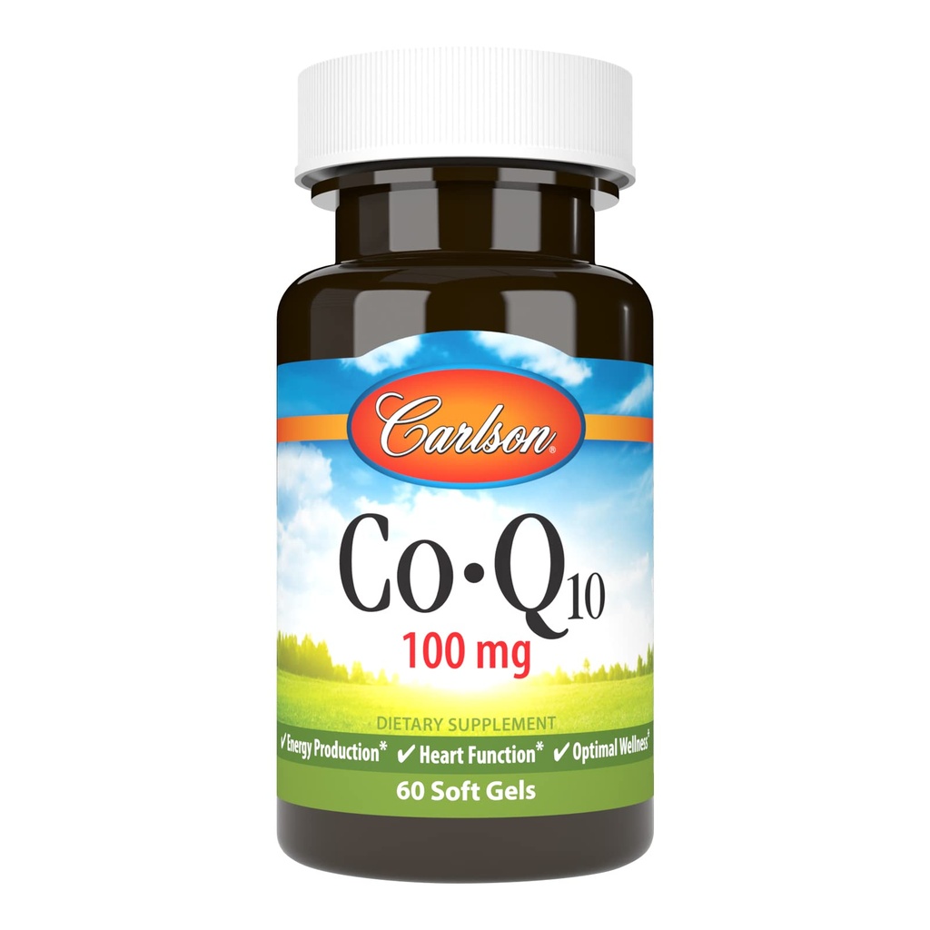 Carlson - Co-Q10, 100 mg의 에너지 생산 & 심장 기능, 60 Softgels