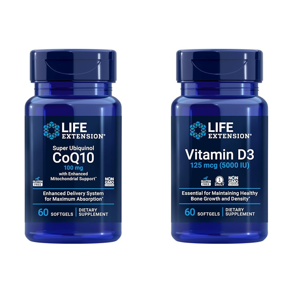 수명 연장 강화되는 Mitochondrial 지원 & 비타민 D3 125 mcg (5000 IU)를 가진 최고 Ubiquinol CoQ10, 뼈 건강