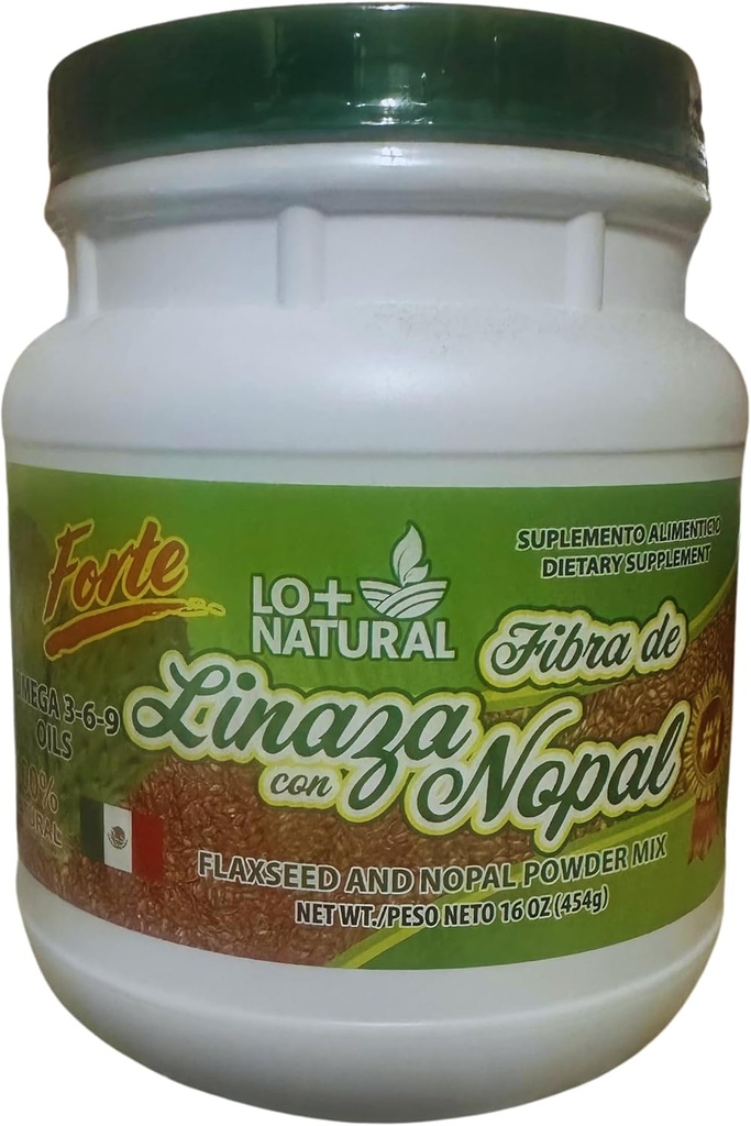 Linaza con Nopal Forte (1LB) 100% 지상 Linaza의 자연적인 혼합 - Nopal Cactus 분말은 극단적으로 효과적인 Flaxseed & Nopal 분말 혼합 16oz 규정식 보충교재를 섞습니다