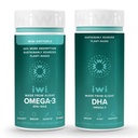 Iwi Omega-3 Minis & DHA Omega-3 번들, 30 서빙, Vegan Plant-Based Algae Omega 3, Krill & Fish Oil Alternative, No Fishy Aftertaste