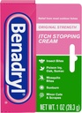 Benadryl 본래 힘 Itch는 반대로 이체 크림, Diphenhydramine HCl 화제 진통제 & 아연 아세테이트 피부 보호제, 대부분의 옥외 이체, 1개 oz (6의 포장)에서 기복을 멈추었습니다