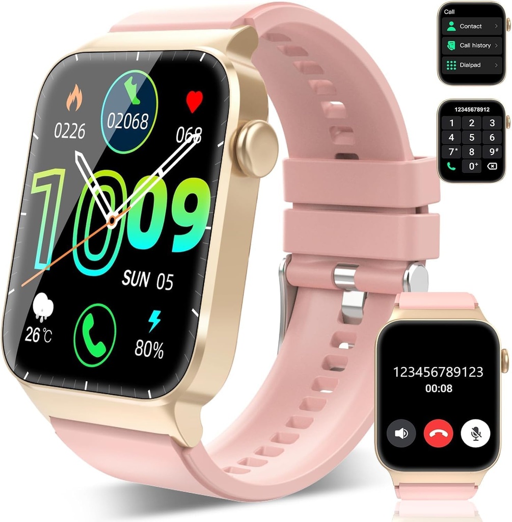 남자 여자를 위한 똑똑한 시계 (Answer/Make 외침), 1.85" HD Smartwatch, 112 스포츠 형태를 가진 적당 시계, 심박수 Sleep Monitor/Step 카운터, IP68는 인조 인간, 깊은 분홍색을 위한 적당 추적자를 방수 처리합니다