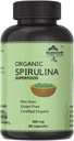 유기 Spirulina 단백질 분말 캡슐 - 에너지를위한 비타민 및 미네랄 - 채식주의, 글루텐 100 % 퓨어 Superfood for Optimal Health (120 캡슐)