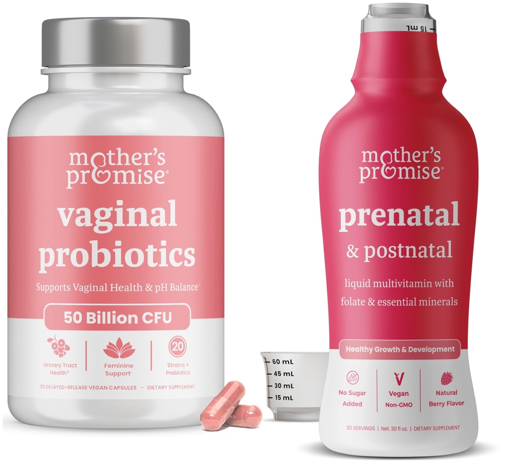 어머니의 약속 Prenatal & Postnatal Multivitamin 액체 & 여성 뭉치를 위한 질 Probiotics