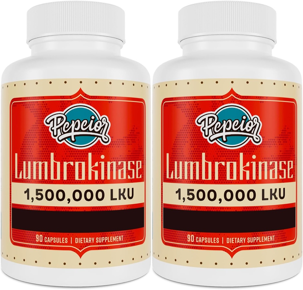 Lumbrokinase 200mg (최대 활동 1,500,000 LKU) - Nattokinase보다 더 효과적인 Lumbrokinase 효소 보충 - 90 캡슐 (2 병)