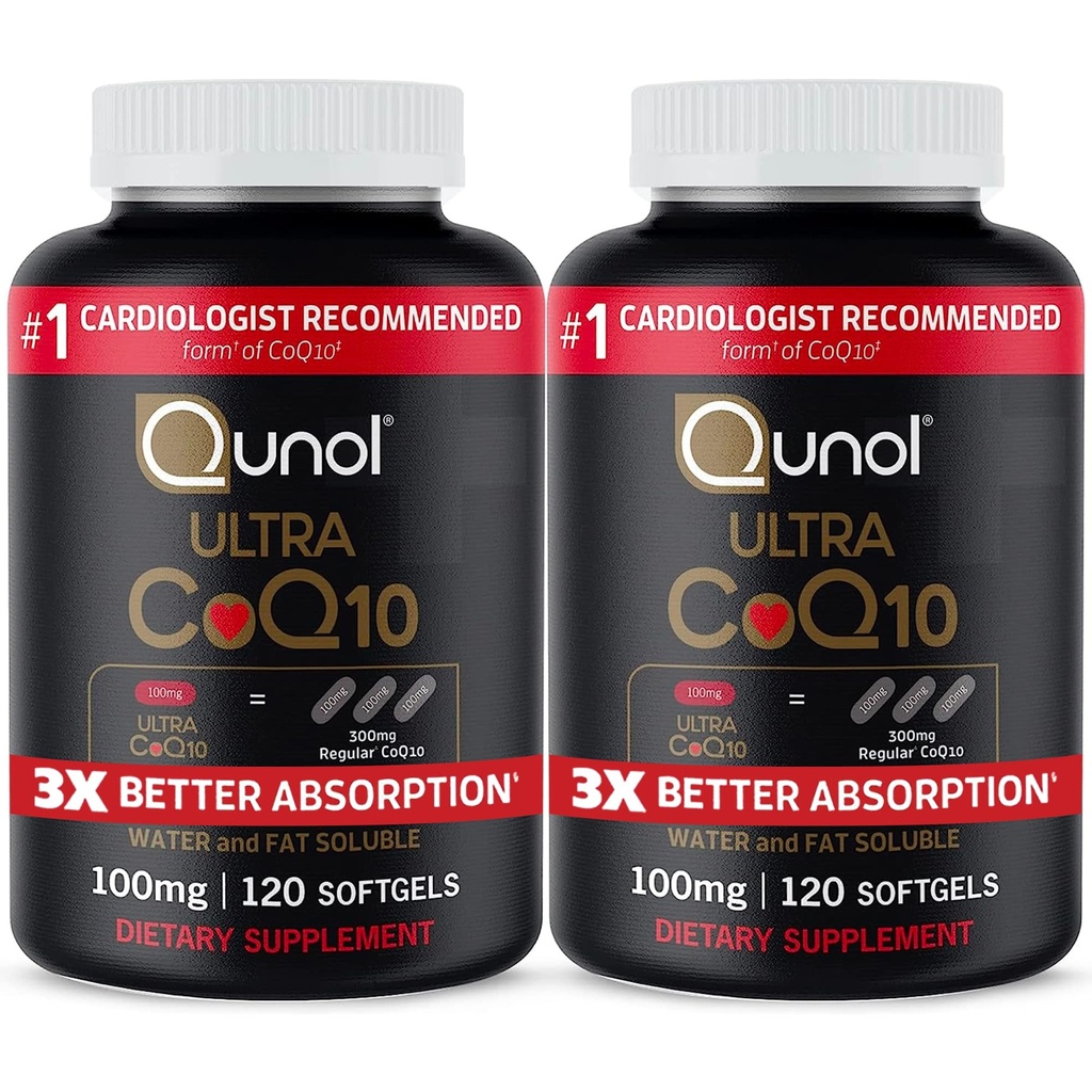 Qunol Ultra CoQ10 100mg, 3x 더 나은 흡수, 특허가 주어진 물 및 뚱뚱한 수용성 심장 Q10, 심장 건강, 240 조사 Softgels를 위한 산화 방지제의 천연 보충교재 모양