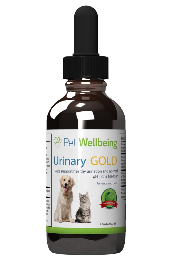 애완 동물 웰빙 개를위한 유린 골드 - 변형 된 멀티 - 헤르비 Urinary Tract 지원 - Bladder Health & Urinary System Wellness - 자연 개 보충 - 액체 공식 2 oz (59ml)