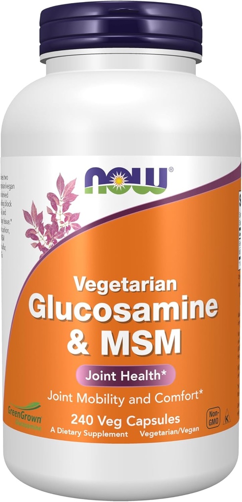 지금 음식 보충교재, 글루코사민 & MSM (GreenGrown® 글루코사민), 채식주의자, 240 Veg 캡슐