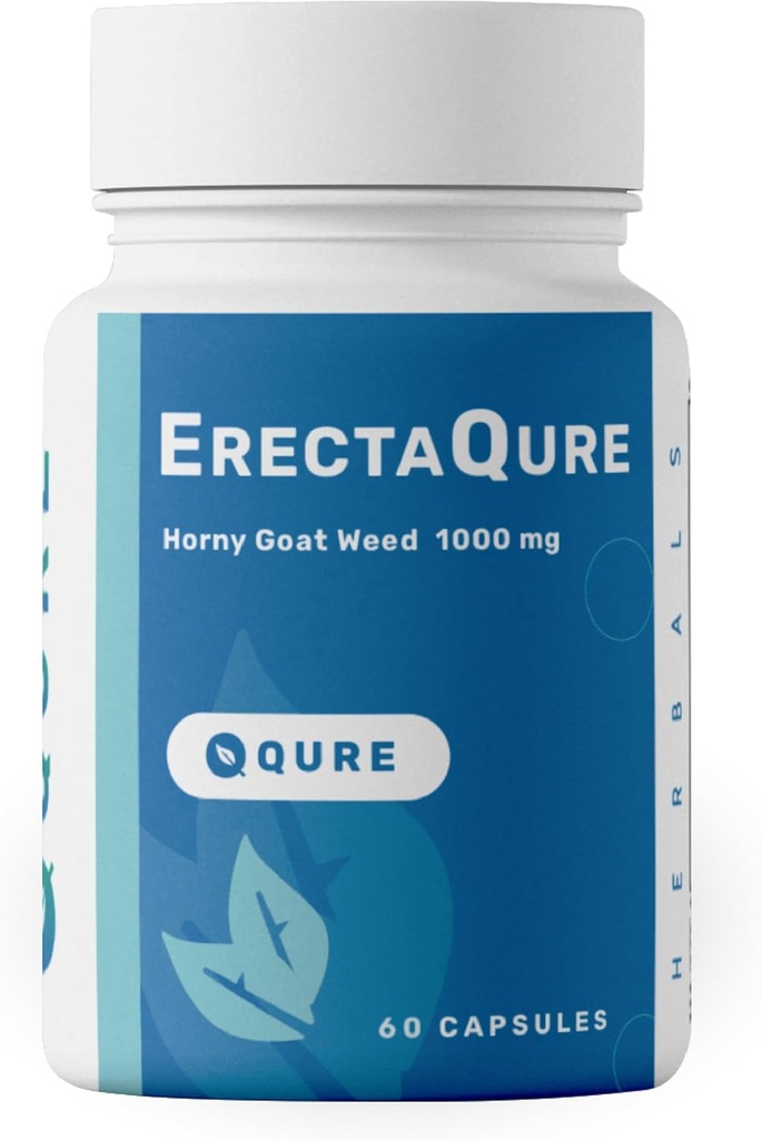ErectaQure Horny Goat Weed for Men - 증가 된 남성 드라이브를위한 남성 강화 보충 - Tongkat Ali, Ginseng Root & Superoxide Anions - 60 캡슐 글루텐 - 무료