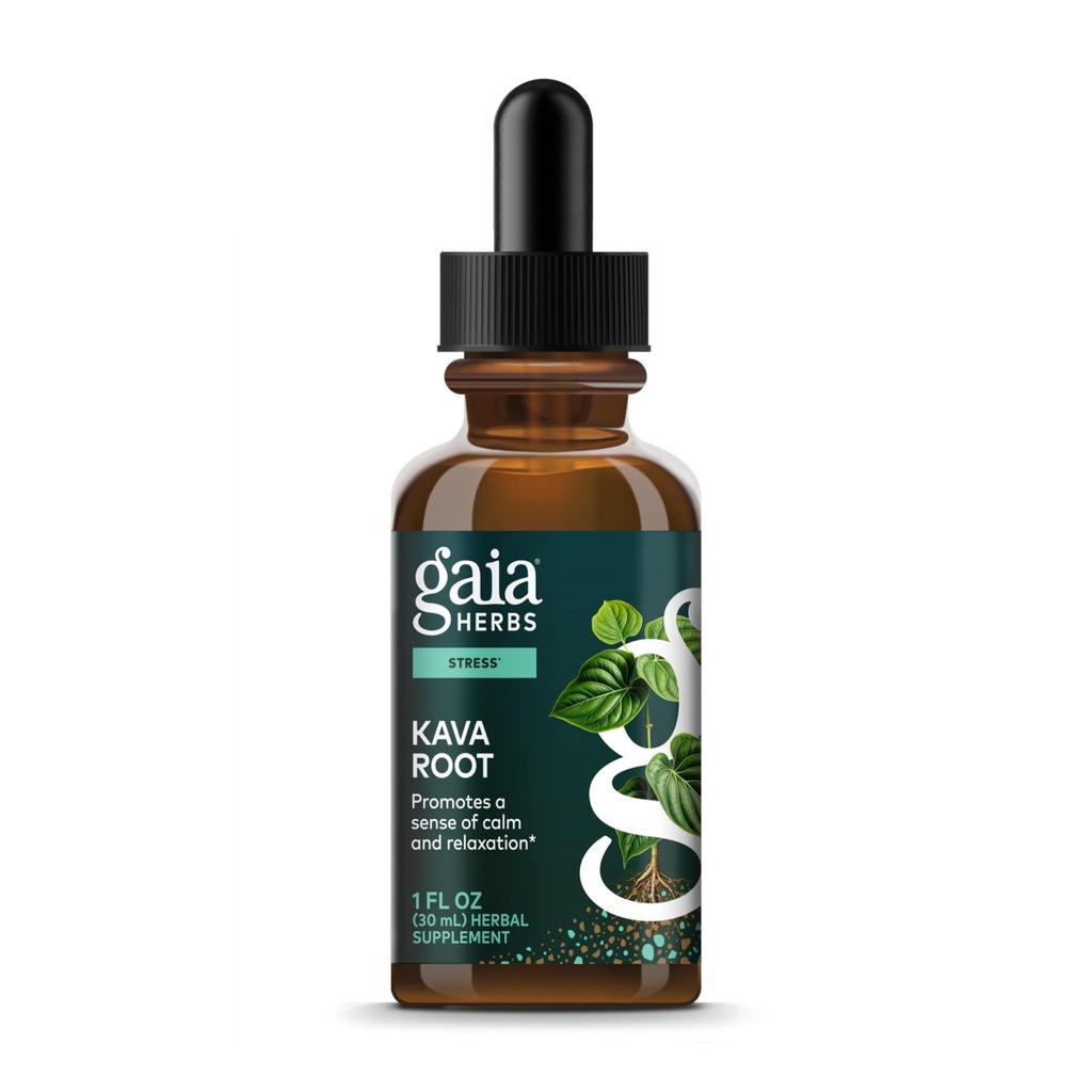 Gaia Herbs Kava Root Extra Strength - 자연적인 Calm, Relaxation,* 및 Emotional Wellness의 센스를 지속하는 데 도움이됩니다. Noble Kava Cultivars로 만든 - 1 Fl Oz (20-Day Supply)