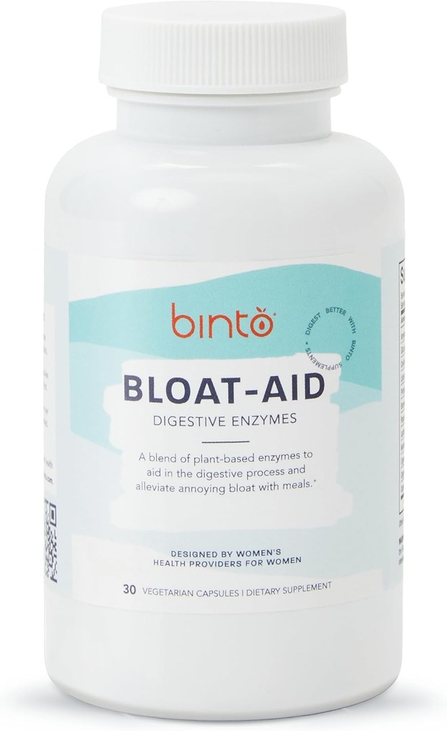 Binto Bloat-aid - 소화 효소 - 식물 기반 소화 효소는 Bloat에서 건강 소화를 지원하고 Bloat에서 자르는 것을 보충합니다 - 보존 자유로운, 글루텐 자유로운, 비 GMO