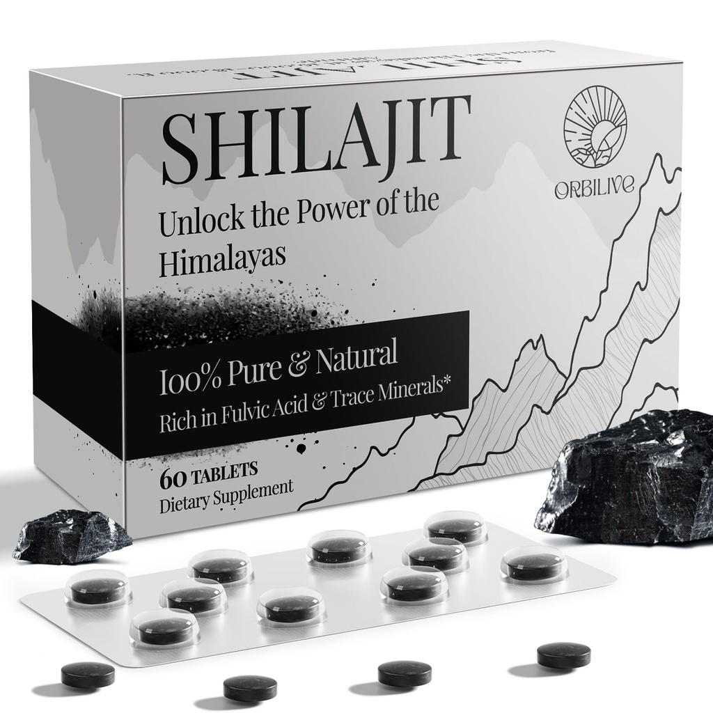 30,000 MG Shilajit 정제, 100 % Shilajit 순수, Himalayan 유기, Fulvic 산 및 85 +에서 남성과 여성 리치 Shilajit Trace 무기물, 에너지 및 면역 체계를 위한 Shilajit 보충교재, 60 조사