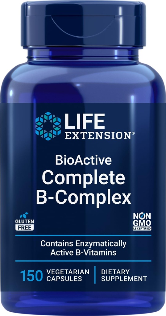 생명 연장 BioActive 완전한 B-Complex, 150 채식 캡슐