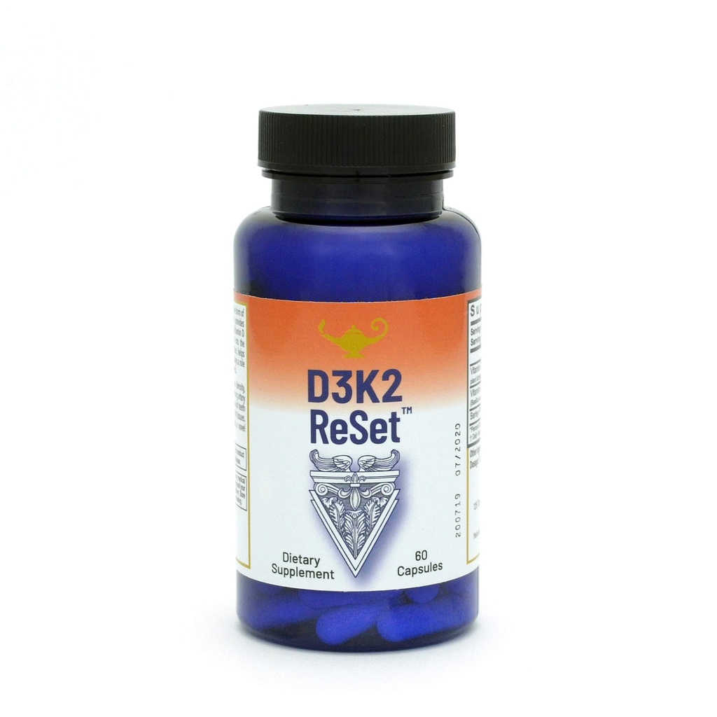 RnA ReSet D3K2 리셋 - 4,000 IU 비타민 D3 & 100 mcg K2 보충 (60 캡슐)