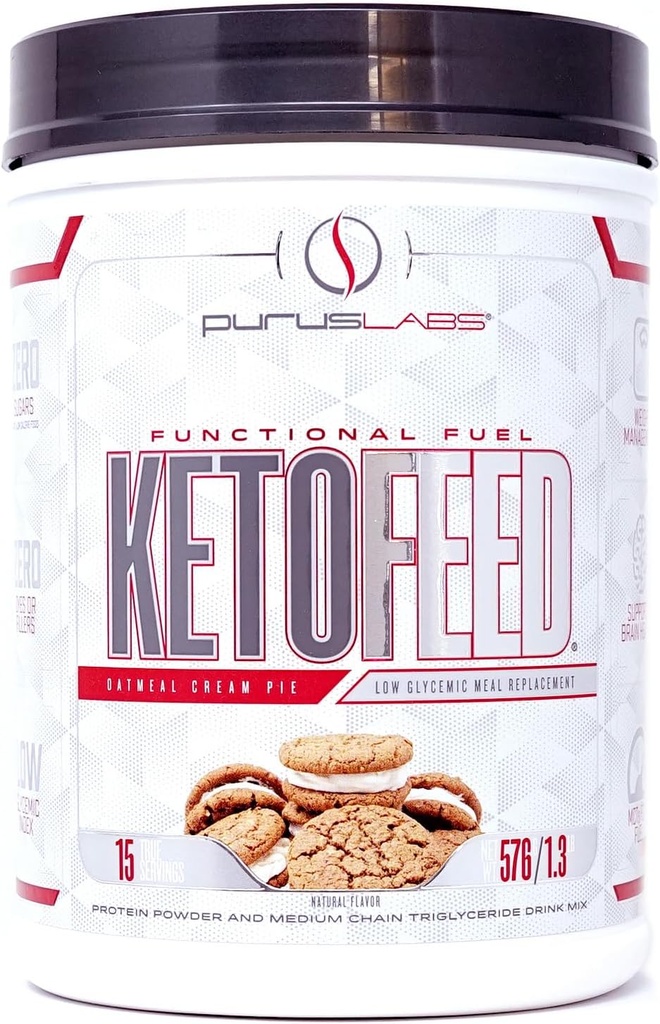 Purus Labs KETOFEED 단백질 분말, 15 인분 (Oatmeal Cream Pie)