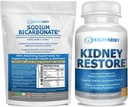 Kidney Restore Organic Sodium Bicarbonate Alkaline Supplement 1LB Cleanse 60 Caps Bundle – 지원 Kidney Health, Neutralizes Stomach Acid, Alkaline Superfoods, 면역 지원, Antacid & Vitamins f
