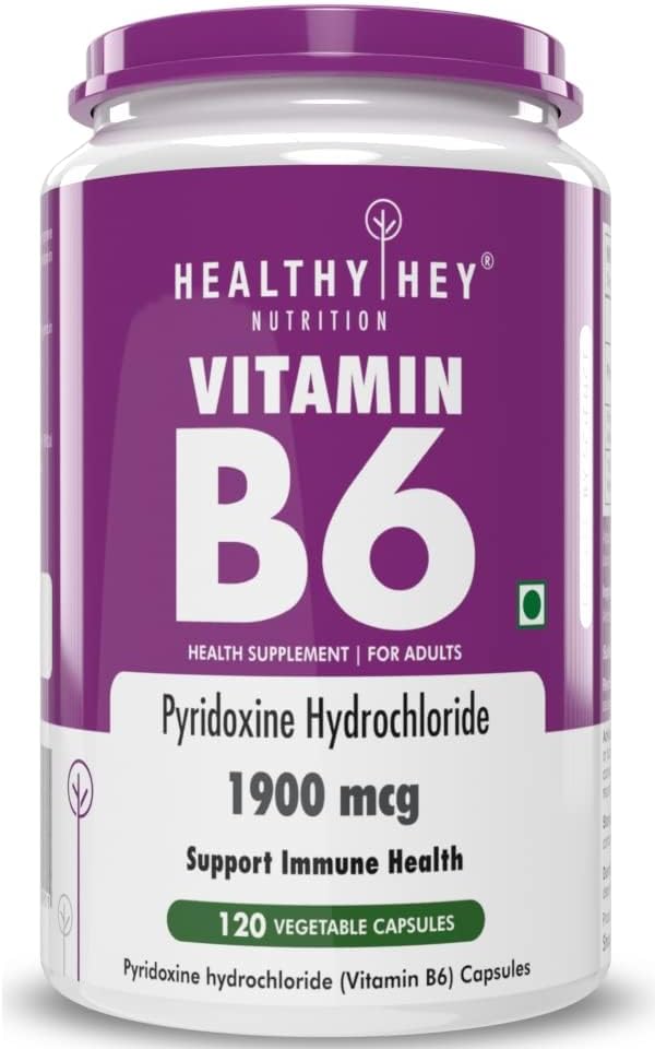 비타민 B6 Pyridoxine -120 Veg. 캡슐.
