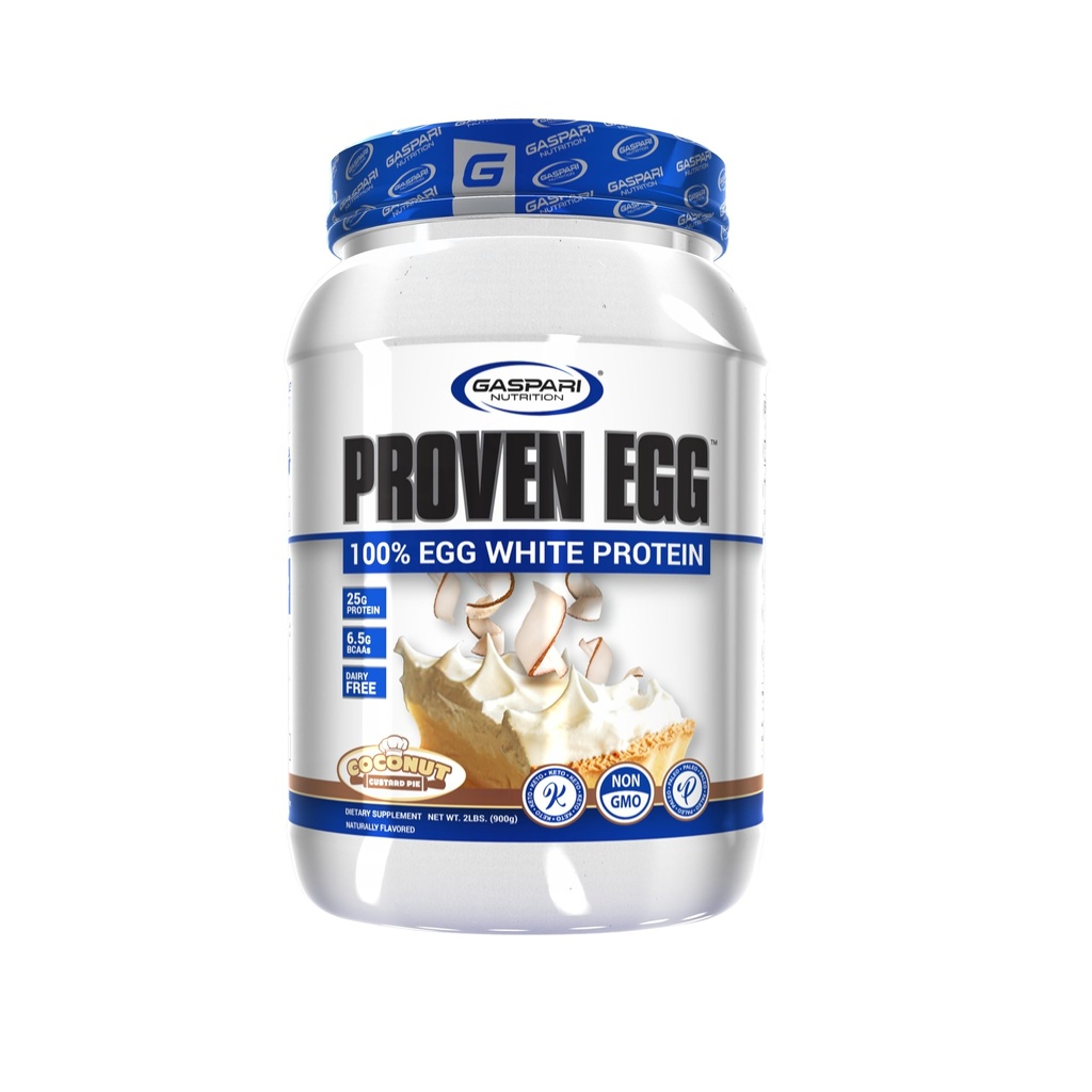 Gaspari Nutrition Proven Egg, 100 % 달걀 흰 단백질, 25g Protein, Keto Friendly, Dairy 및 Lactose Free, Soy Free (2 파운드, 코코넛 Custard)