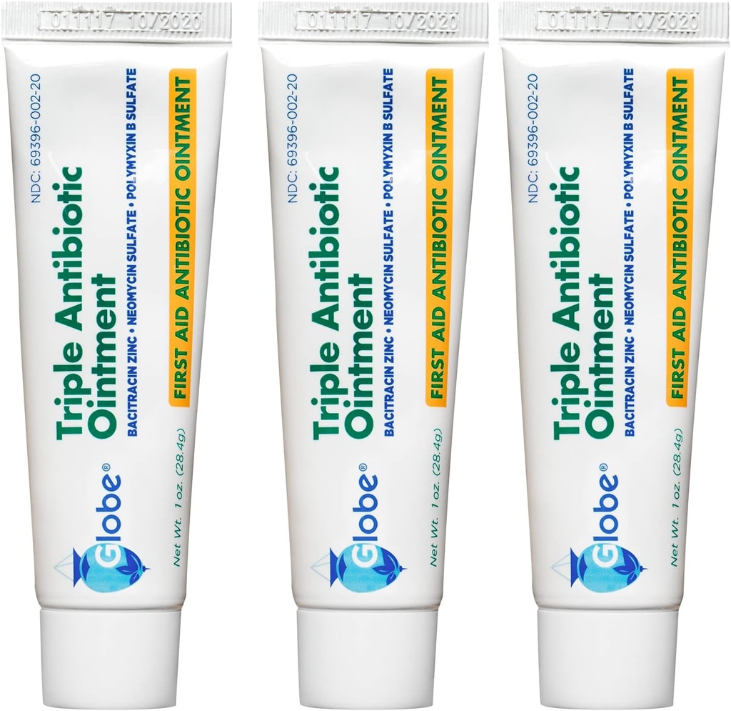 지구 (3 팩 1oz Triple Antibiotic Ointment, 미니어처 스크래치 및 부상을위한 첫 번째 보조 연고 감염 방지, 리드 브랜드의 활성 성분 비교 (3 팩)