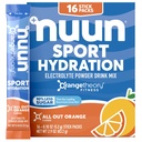 Nuun 스포츠 마그네슘, 칼슘, 칼륨, 염화물 및 나트륨, 히드라이 팩렛을 가진 Electrolyte 분말 패킷, 모든 아웃 오렌지 맛, 글루텐 무료 & 비건, 16 단일 서빙
