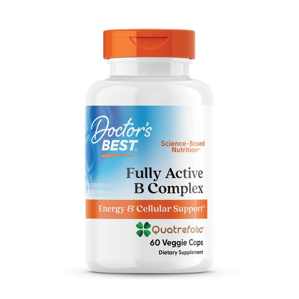 의사의 최고의 완전 활성 B Complex, 에너지 및 셀룰러 지원, 비 GMO, 글루텐 무료, Soy Free, Vegan 60 Veggie Caps