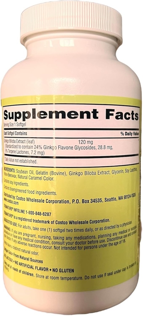 Gingko Biloba TRU 자연 120mg 340 softgel 1 팩
