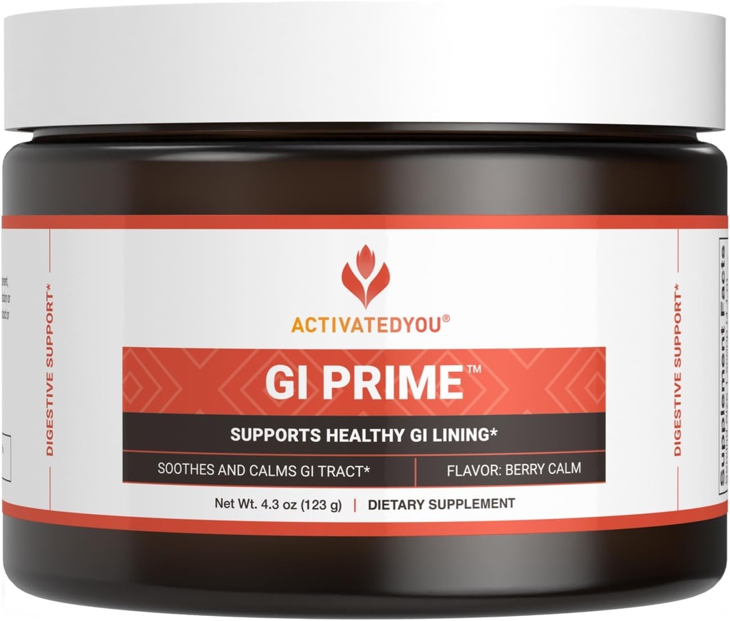 ACTIVATEDYOU GI Prime Digestive Health 음료는 건강한 GI Lining을 지원하며 소화성 편안함과 에너지 향상 - 베리 캘름 맛 (30 인분)