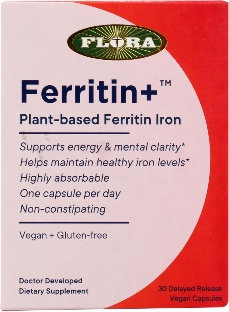 Ferritin+ 규정식 보충교재, 식물 근거한 Ferritin 철, 비 GMO, 글루텐 자유로운, 30의 Veggie 캡슐 (1의 포장)