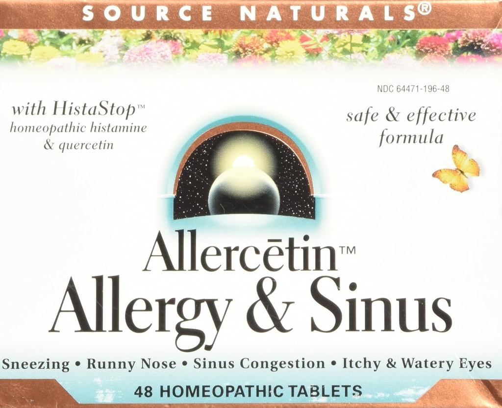 Source Naturals Allercetin Allergy & Sinus, Homeopathic 정제, 48 정제