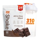 310 영양 올인원 식사 교체 쉐이크 파우더 w / 쉐이커 컵 스타터 키트 - 고단백 섬유 리치 Vegan Superfood Blend - Sugar-Free, Keto & Paleo Friendly, 낮은 캐비 - 초콜릿 블리스 28 srv