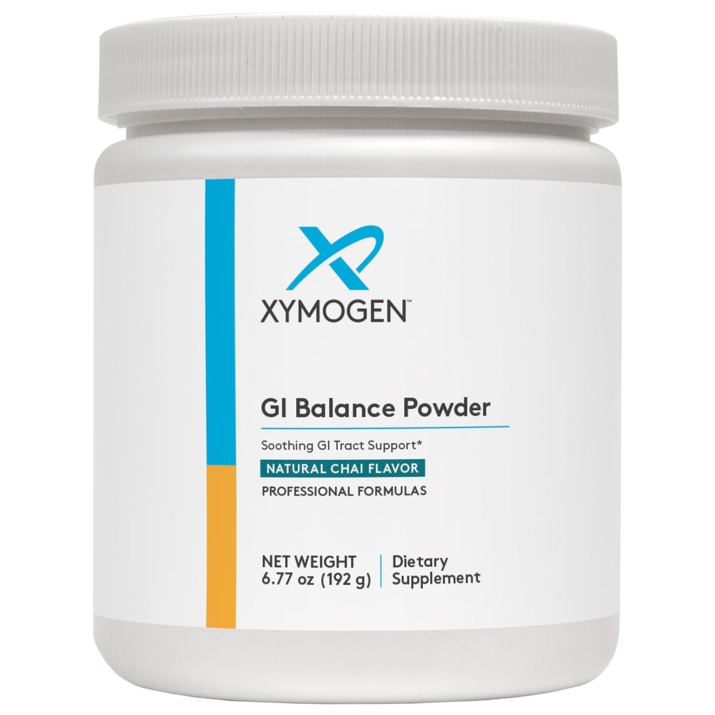 XYMOGEN GI 밸런스 파우더 - Marshmallow Root, Licorice, Quercetin, 아연 L-Carnosine, Aloe, Gastric Mucin과 함께 Soothing GI Tract 지원 - Gut Health + Healthy Bowel Function - Chai (6.77 oz)