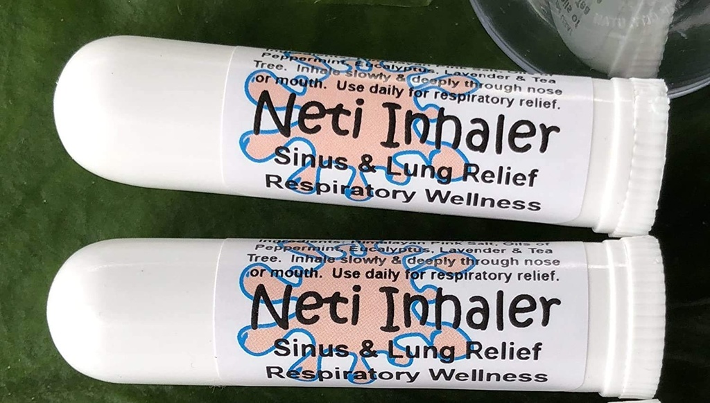 도시 ReLeaf NETI 소금 공기 안전 장치! 2개의 (2) Sinus & Lung의 Himalayan & Botanicals의 세트! 호흡 웰니스. 치료 Aromatherapy. 감사합니다! 감기, 아스토마, 기침, 기관지염 100% 자연적인