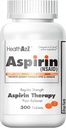 건강A2Z 아스피린 325mg | 300 개 | 일반 힘 | 오렌지 안전 코팅 정제 | Enteric Aspirin | 통증 완화 | 관절 통증 감소 | 주름 | 두통