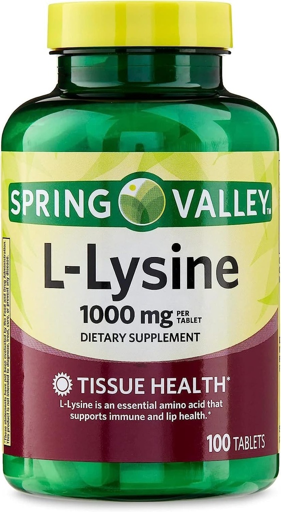 SPEC Lysine 아미노산 보충교재, 서빙 당 1개의 정제, 봄 밸리 L 리진은 건강한 면역 체계* 100 조사를 지원합니다