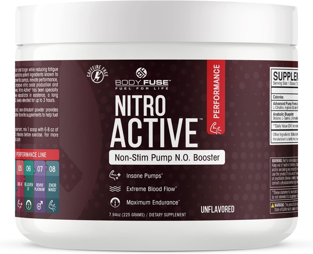 Nitro Active Pump V2 Unflavored Powder Vasodilator | 30 서빙