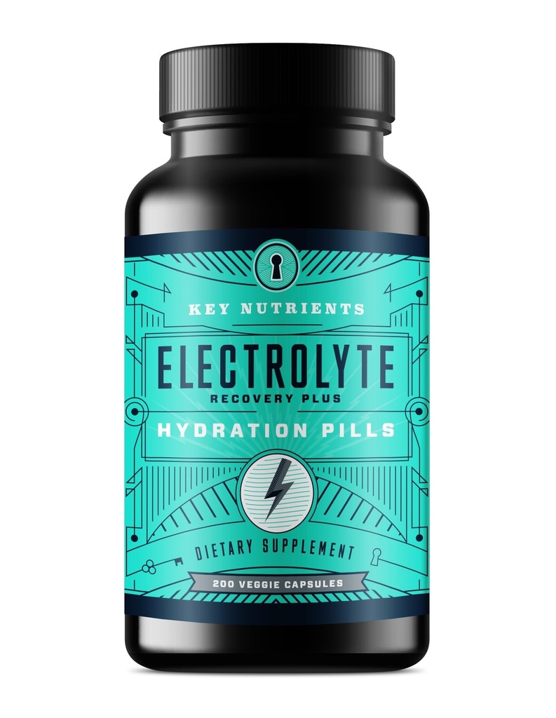 KEY NUTRIENTS Electrolyte Tablets, 200 캡슐, 탈수 용 소금 정제, 빠른 전해질 정제 - Electrolytes, No Sugar, Gluten Free Hydration Tablets Made in USA의 소금 알약